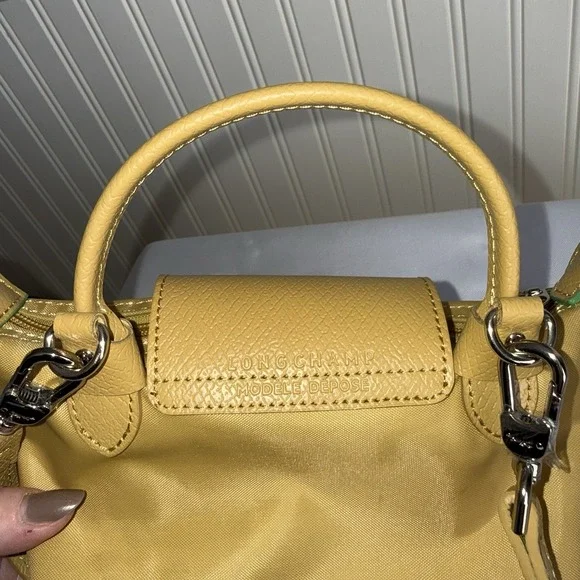 Longchamp Le Pliage XS Mini Tote Crossbody Shoulder Bag Handbag Yellow EUC - Picture 10 of 16